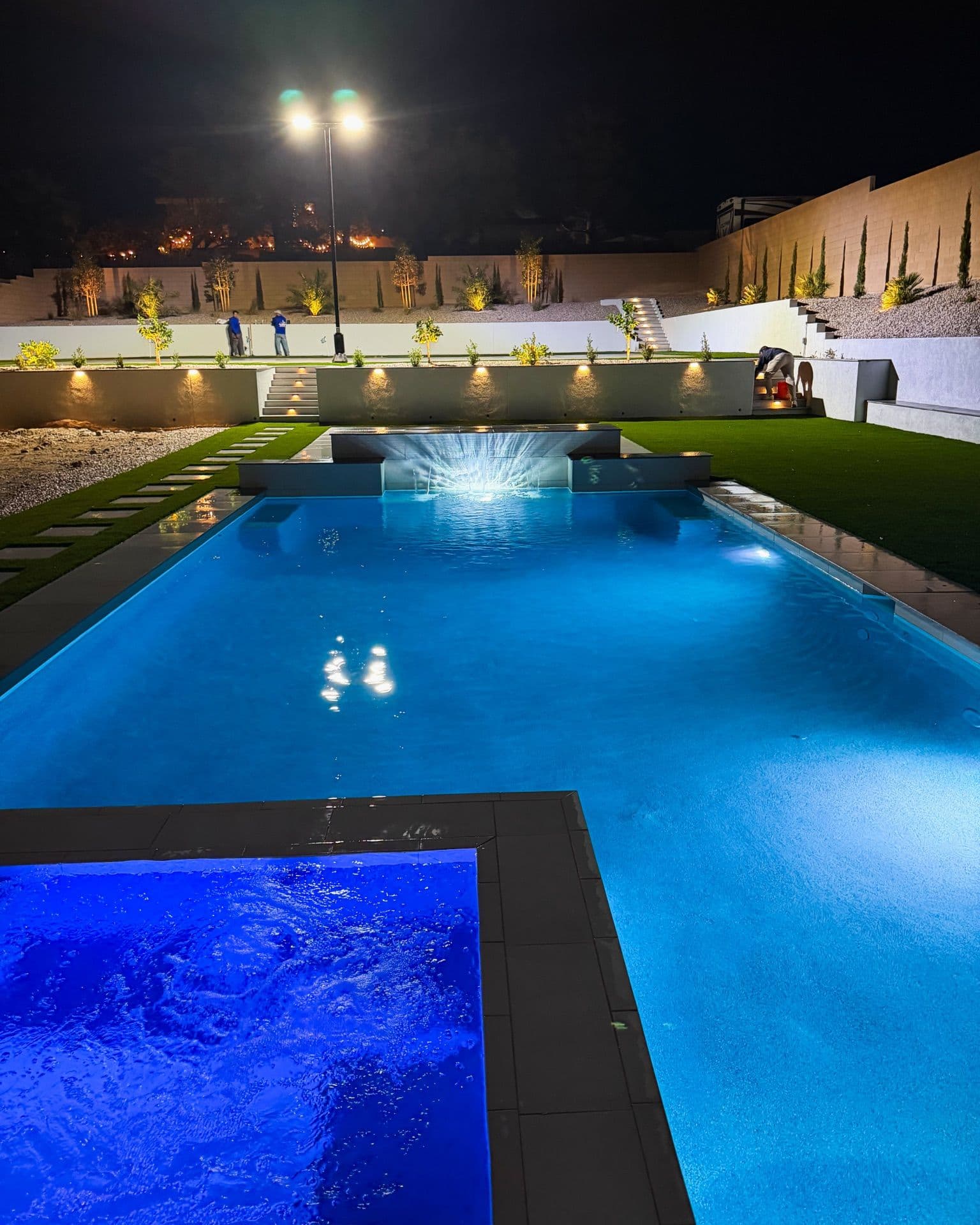 Project Stunning Backyard Oasis in Las Vegas Built for Day and Night image