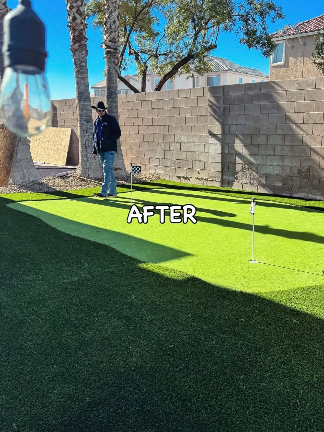 Backyard Bliss Achieved with Easy-Care Turf and Custom Pavers