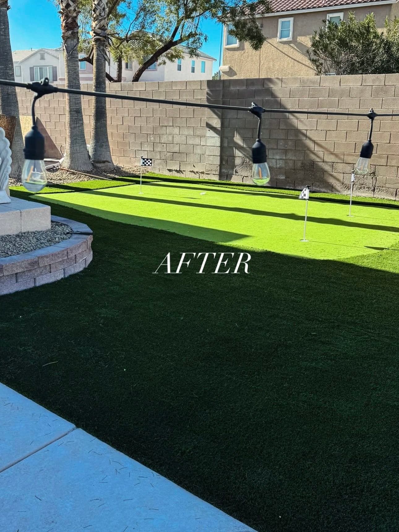 Backyard Bliss Achieved with Easy-Care Turf and Custom Pavers